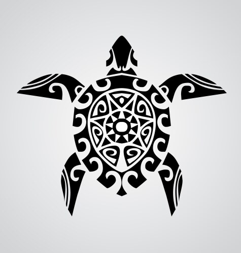 Tribal turtles tattoos Royalty Free Vector Image