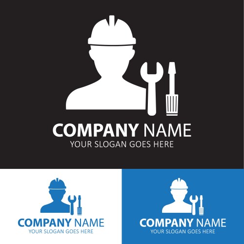 Worker with work tool icon for web and mobile vector image