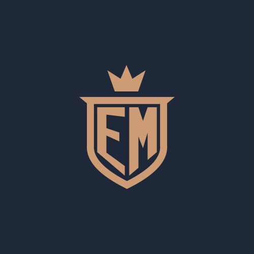 Em monogram initial logo with shield and crown – Royalty-Free Vector ...
