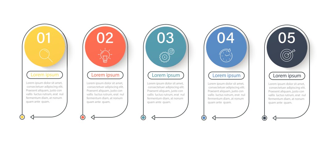 Infographic elements timeline progressive vector image