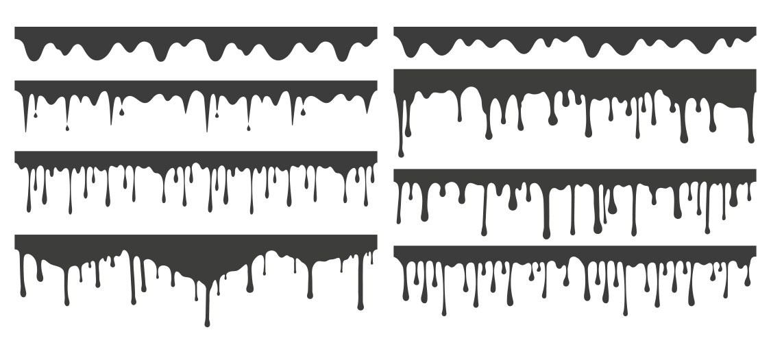 melted drips and liquid paint drops current vector