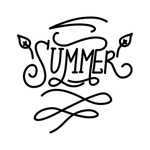 Hello summer script text design template vector image
