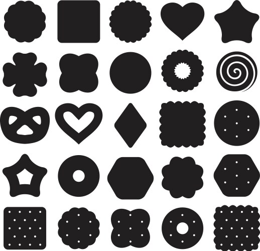 Black & White Biscuit Cookie Set vector image