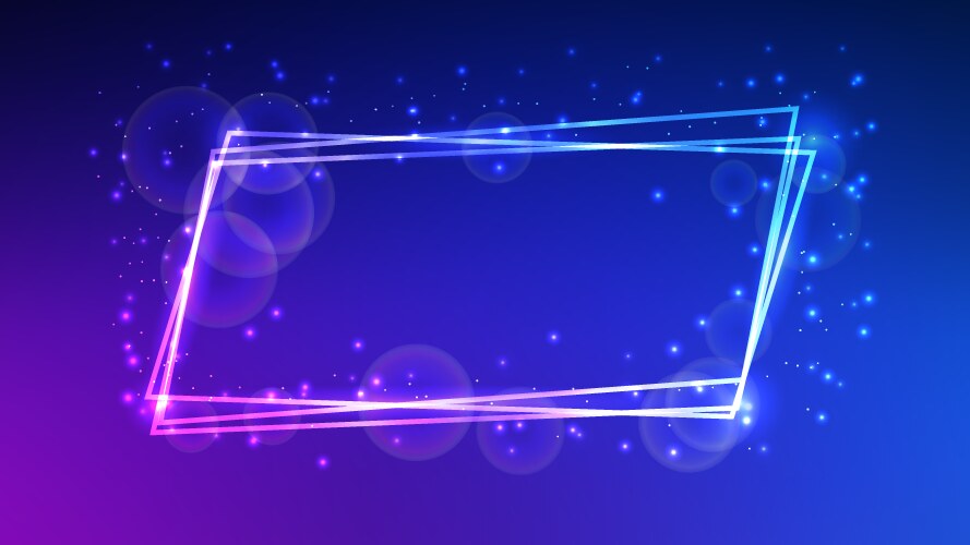 Neon frame with shining effects and sparkles vector image