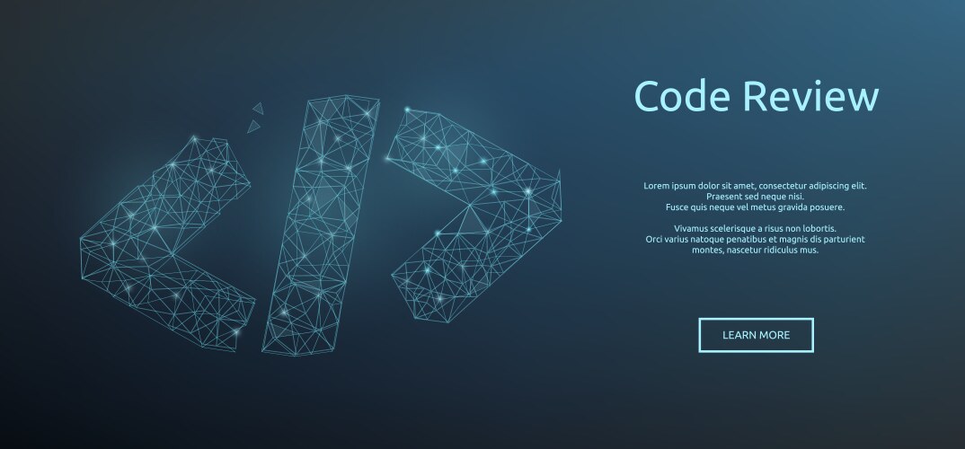 Code symbol in polygonal wireframe style concept vector image