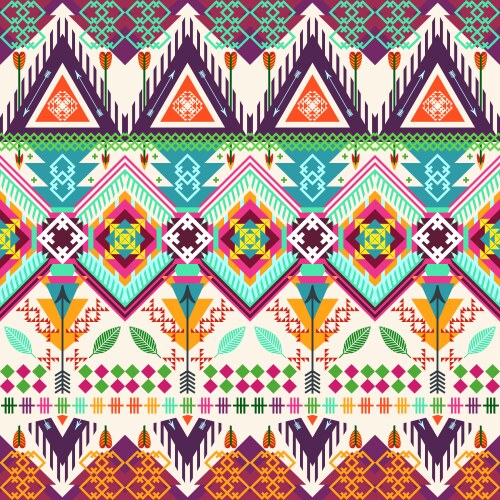 Aztec colorful geometric seamless pattern Vector Image