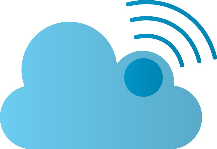 Cloud computing with wifi signal line style icon vector image