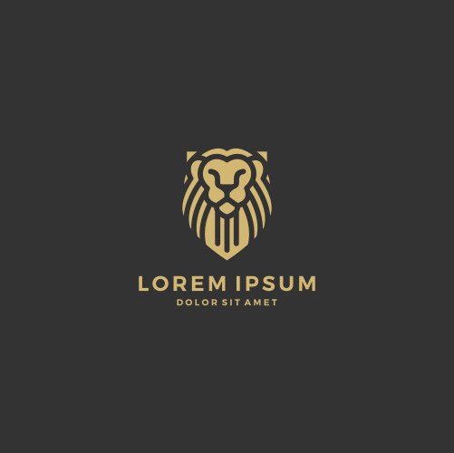 Lion Shield Logo - Gold & Black Vector Image