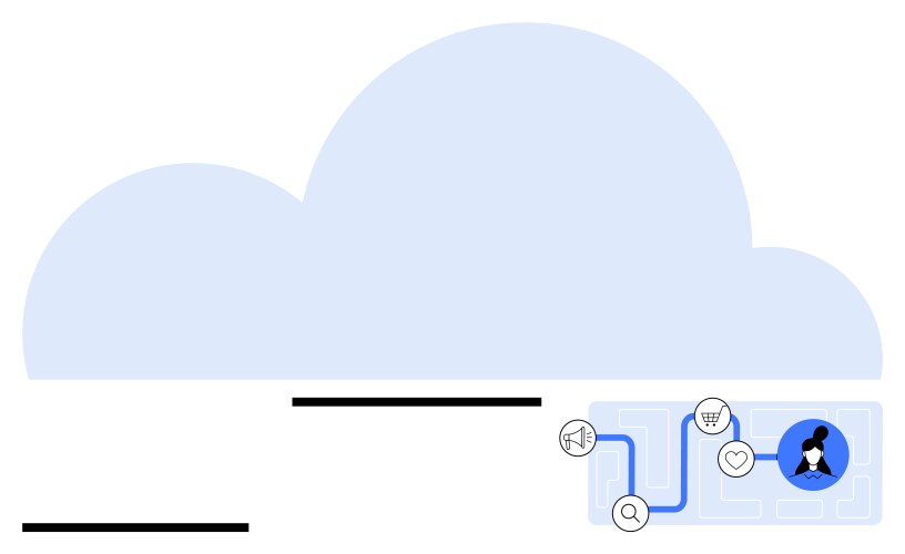 Cloud computing with user interaction and digital vector image