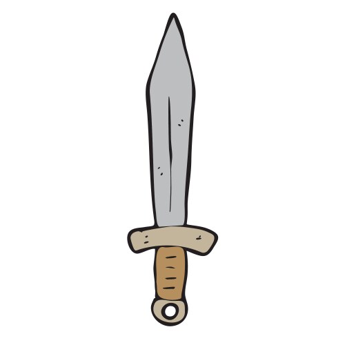 Digitally drawn sword design hand drawing style Vector Image