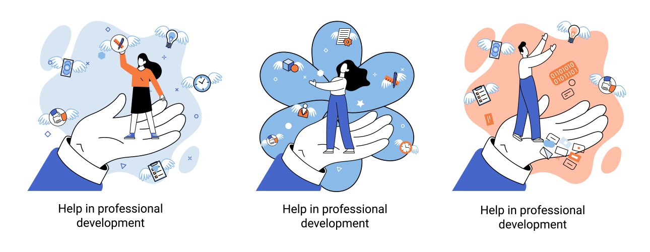 Help in professional development metaphor vector image