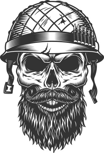 Soldier Skull in Helmet Vector Image