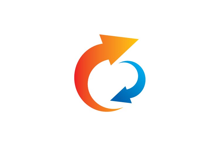 Two arrows go round modern circle form icon Vector Image