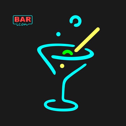 Neon glass symbol Vector Image