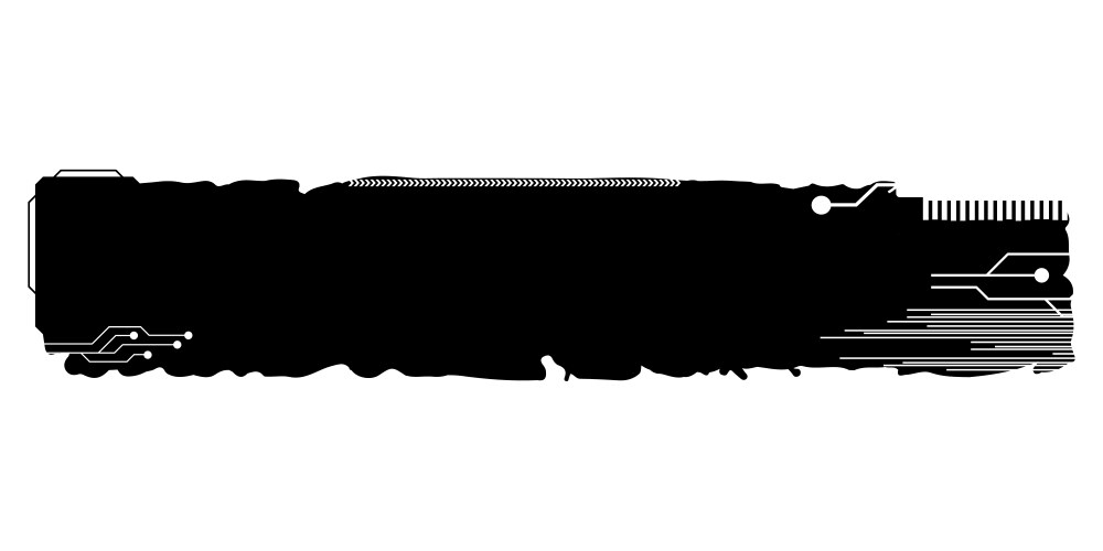 Rectangular design element silhouette in tech vector image