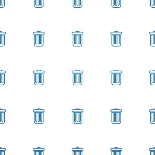 Trash bin icon pattern seamless white background vector image