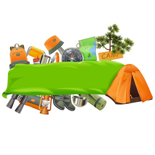 Camping frame Royalty Free Vector Image - VectorStock