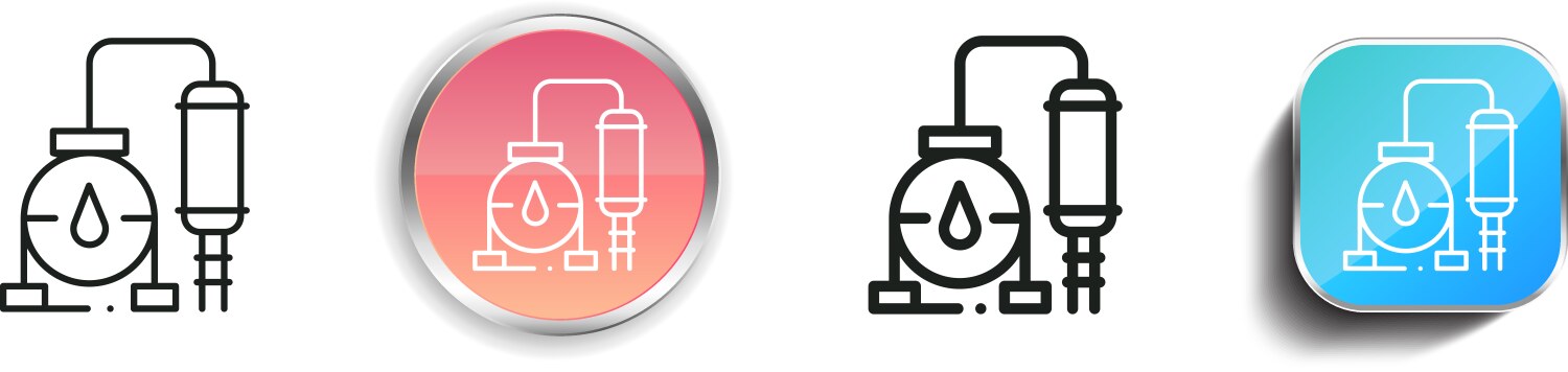 Gas icon thin linear regular and button style vector image