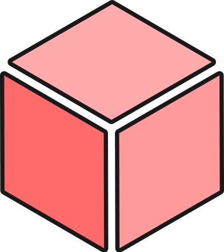 Isometric cube element icon cubist abstract 3d vector image