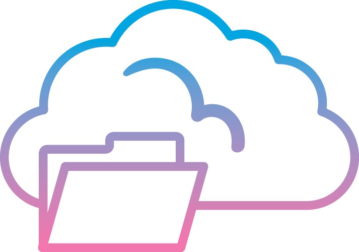 Cloud computing with file gradient style icon vector image