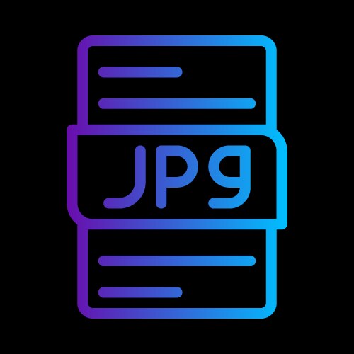 Jpg file type gradient icon format extension vector image