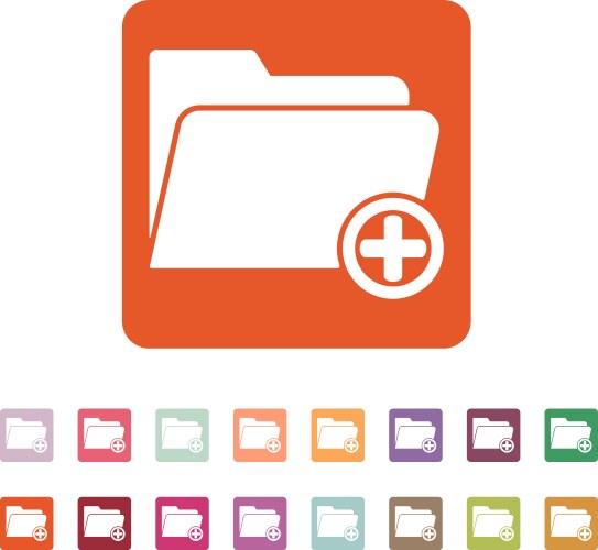 Add to folder icon data and directory vector image