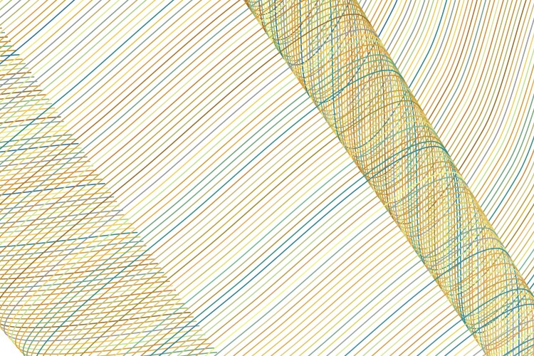 Abstract line curve wave geometric pattern vector image