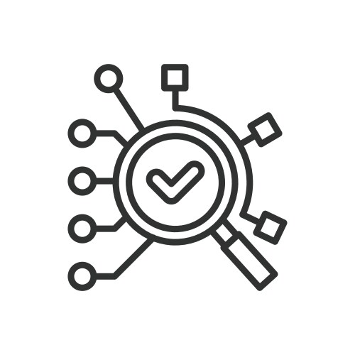 Analysis icon in line design data vector image