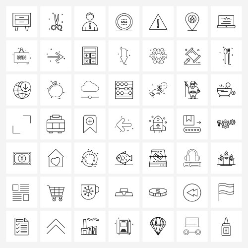 Ui set 49 basic line icons location error vector image