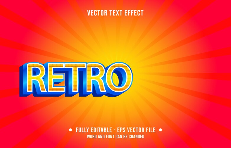Editable text effect gradient 8bit retro game vector image