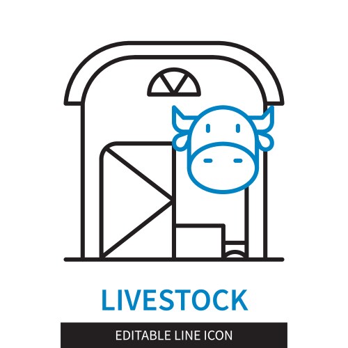 livestock editable line icon vector