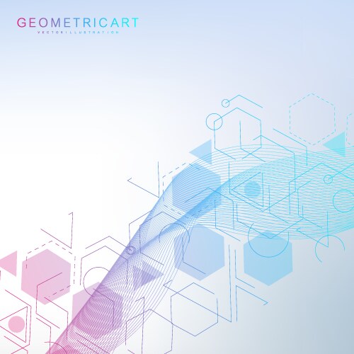 Science network pattern connecting lines and dots vector image