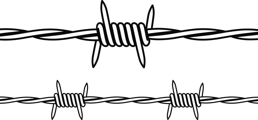 Barbed wire seamless 3d and engraving styles Vector Image