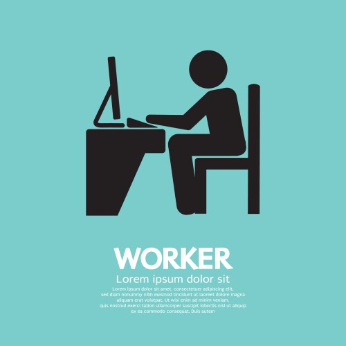Man Working on Computer vector image