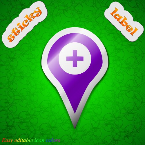Plus map pointer gps location icon sign symbol vector image