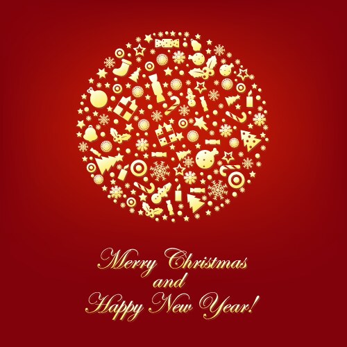 Stylized sphere from icons with red background vector image