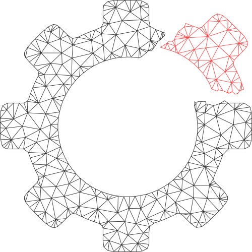 Broken gear mechanism icon – Royalty-Free Vector | VectorStock
