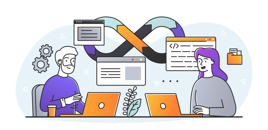 Concept coding and programming vector image