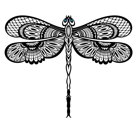 Decorative Dragonfly Wing Art Vector Image