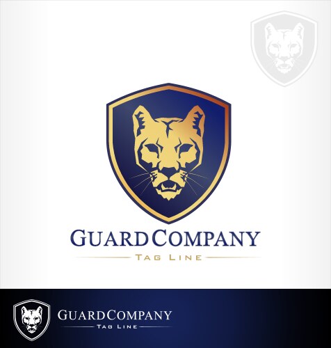 Mountain Lion Logo - Powerful Protection Vector Image