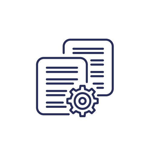 Protocols line icon with documents vector image