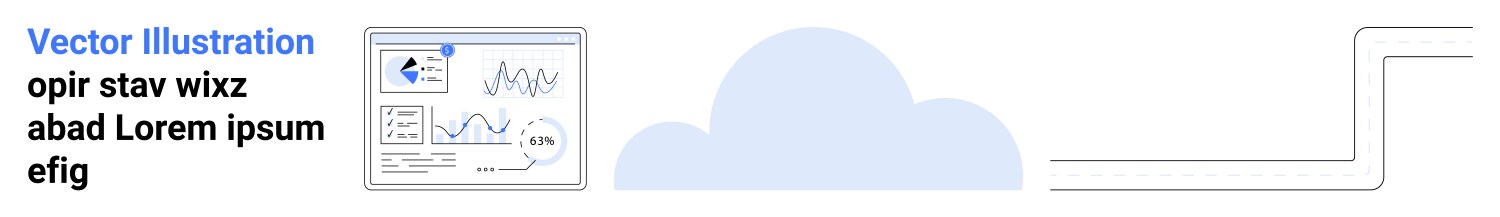 Data analysis dashboard with cloud computing vector image