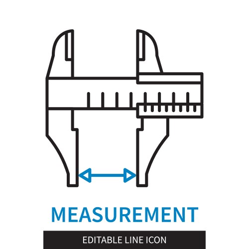 measurement editable line icon vector