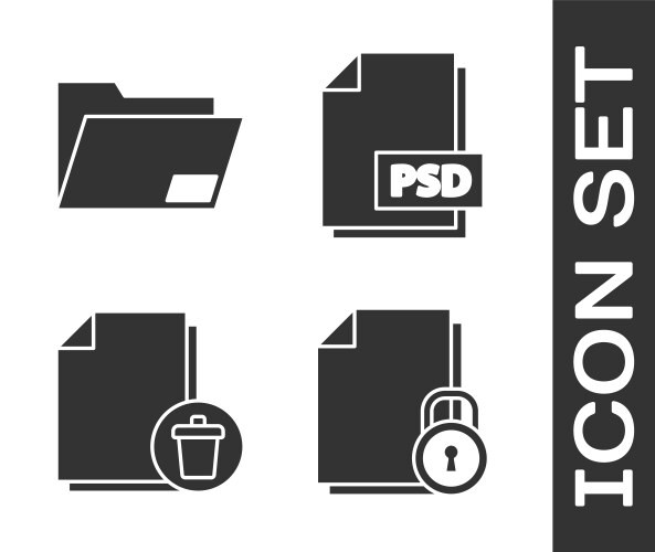 Set document and lock folder delete vector image