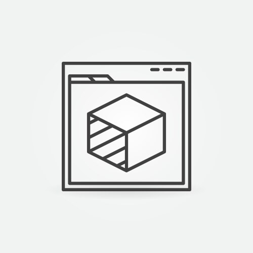 Web browser with cube product development concept vector image