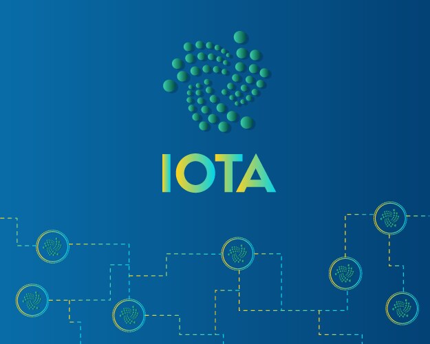 Cryptocurrency iota blockchain background style vector image