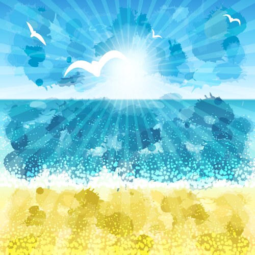 Sand beach with ocean wave background0 Royalty Free Vector