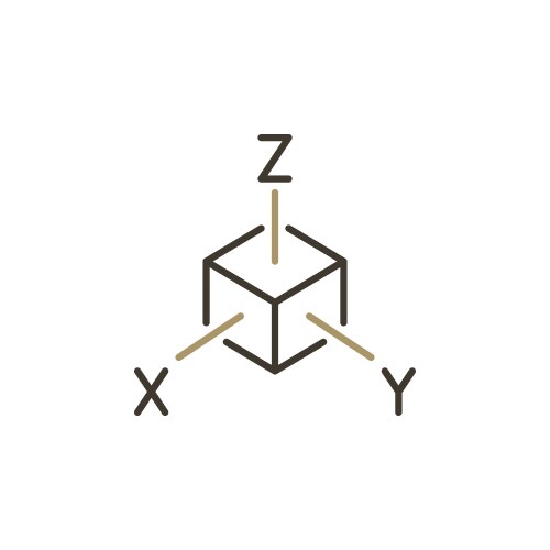 X, Y, Z Axis Cube – 3D Coordinate System vector image