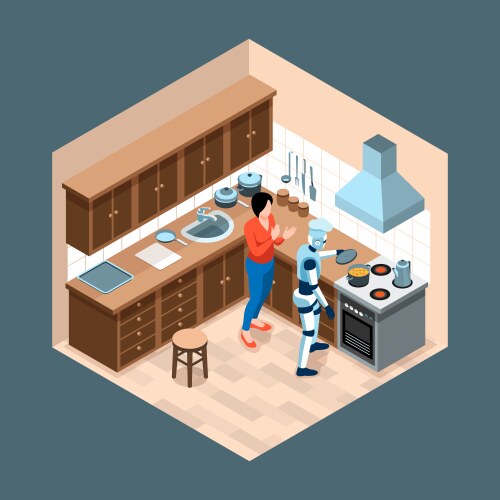 Smart industry production isometric concept Vector Image