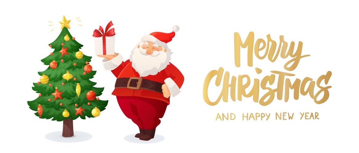 merry christmas card cartoon vector